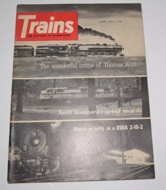 *Original* June 1964 Trains Magazine - Three Trains on Cover