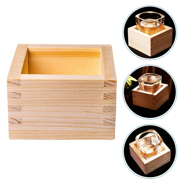 Tazas Masu Madera Sake Taza Taza Madera Vidrio Taza de Té Cuadrada