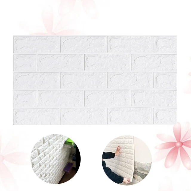 Alwayspon Piastrelle adesive da parete in vinile 3D a mosaico, 25,4 x 25,4 cm, impermeabili, autoadesive, paraspruzzi, per cucina, bagno, parete, colore bianco misto, 10 pezzi