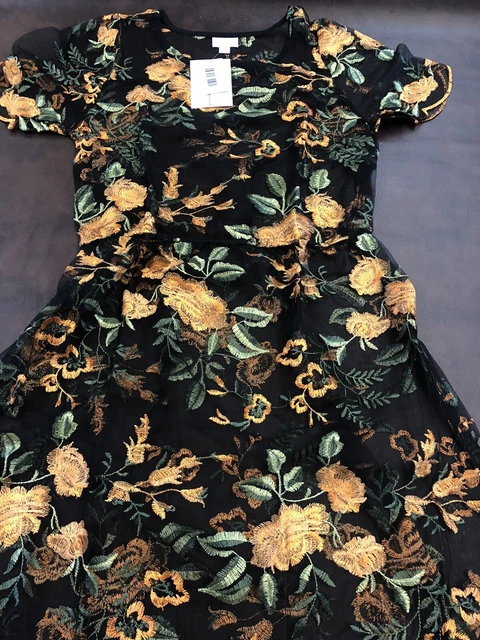 LULAROE DEANNE 2 II Overlay Dress Pink Embroidered Floral Flower Beauty 3XL  $44.28 - PicClick