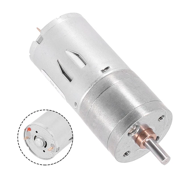 Moteur à Engrenages 24V DC - Vitesse Lente 6-8 Tr/min - Couple Élevé Pour DIY Et Petits Appareils