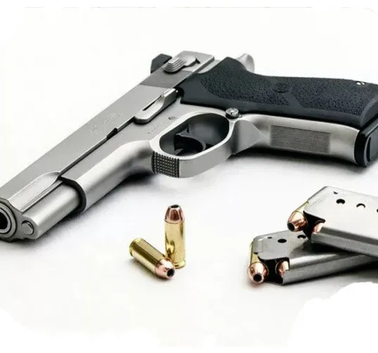 Silver Pistol Gun Mouse Pad