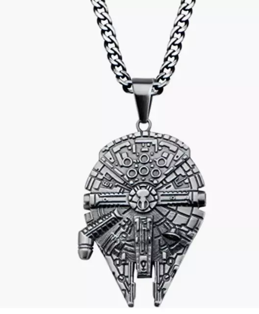 STAR WARS Millennium Falcon Silver Necklace Sci Fi Darth Vader Retro Steam Punk 3