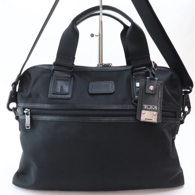 Used 2308-27 Tumi 22302Spc Alpha Business Bag Nylon Leather Black With Shoulder