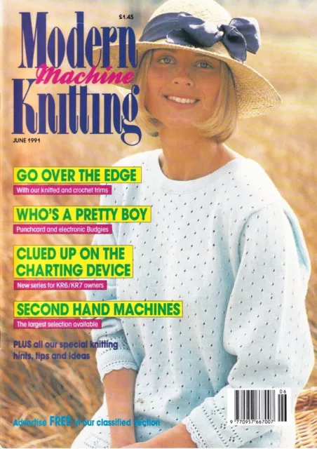 Modern Machine Knitting Pattern Magazine June 1991 Cottagecore Folk Boho Vintage