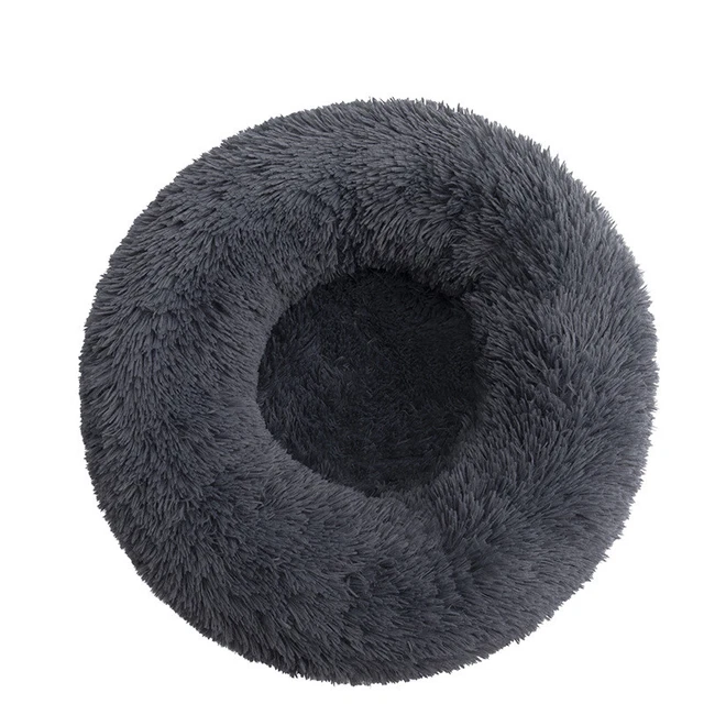The Original Calming Donut Best  Pet Cat Bed  Dog Bed Mat in Shag lux fur 2