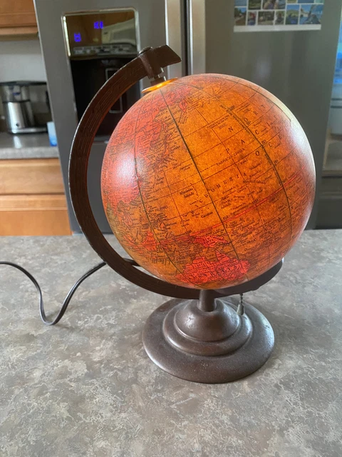 1949 George F. Cram ILLUMINATED World GLOBE 812E Glass 7"