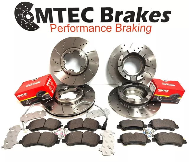 Ford Transit Custom Front & Rear Drilled & Grooved Brake Discs Pads 2.2 TDCI 12-