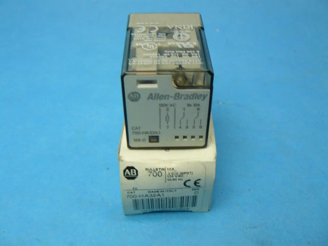 Allen Bradley 700-HA32A1 Series D Relay 8 Pin Octal DPDT 10 Amp 120 VAC New