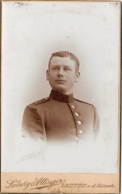 CDV Soldatenportrait / regiment 1 - Laufen 1890er