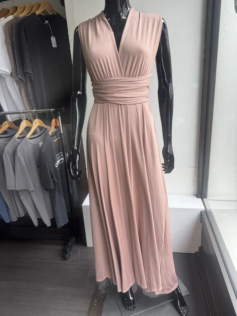 Robe De Soirée René Derhy Noire Et Dorée - Satin, Voile Et Dentelle Perlée - Taille L Neuve Avec étiquettes