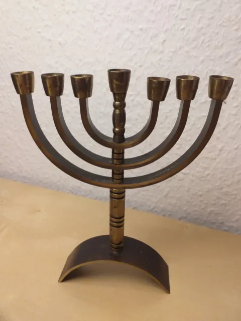 Hanukkia Chanukkia 7 armiger Kerzenleuchter aus Messing