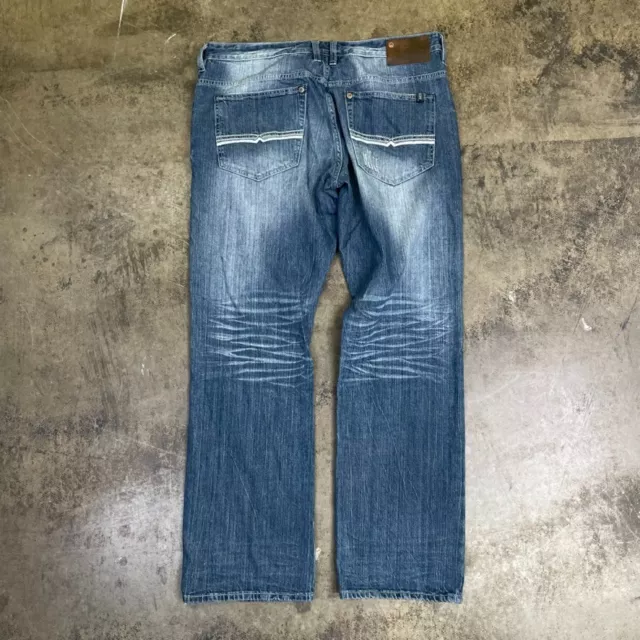 Vintage Jeans Denim Y2K 00s Vintage Straight Leg Trousers, Washed Blue, Mens 36”