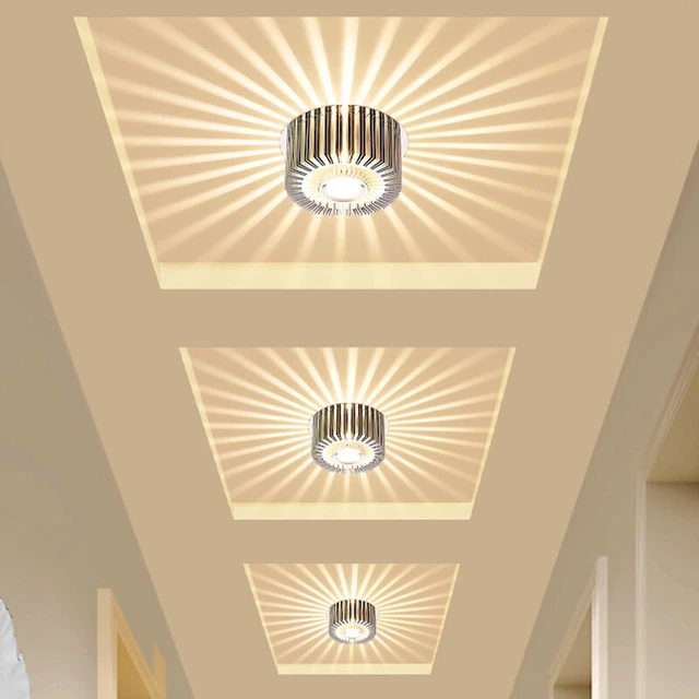 Modern Mini Flush Mount Light LED Multi-Color Ceiling Light Chrome Pendant Lamp