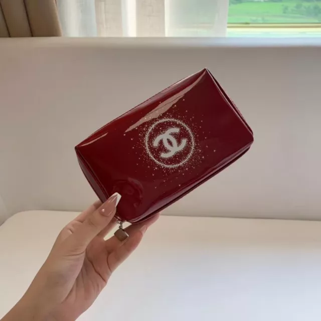 NEW CHANEL BEAUTY gift makeup bag pouch clutch cosmetic case VIP RED $24.95  - PicClick