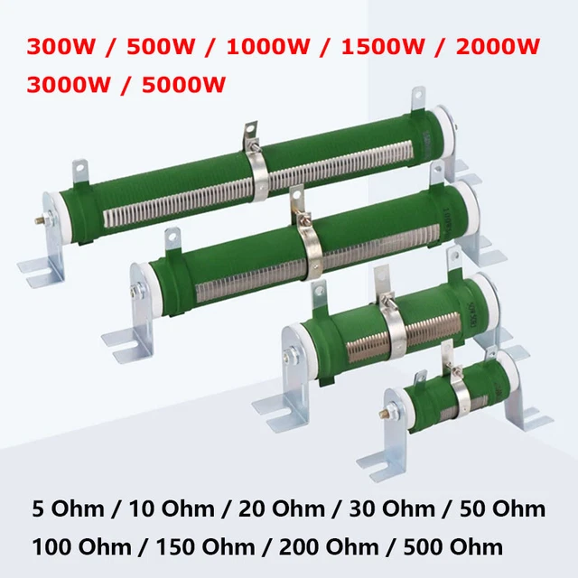 Produktbild von 2x 200W Keramik-Rheostat 100 Ohm – Einstellbarer Drahtwiderstand, Grün, Für Stromversorgungen, Audio & Industrie – Gute Wärmeableitung
