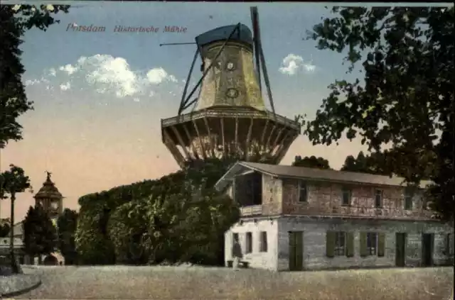 POTSDAM Brandenburg ~1910 Mühle beim Schloss Park Sanssouci, Verlag Piek, color