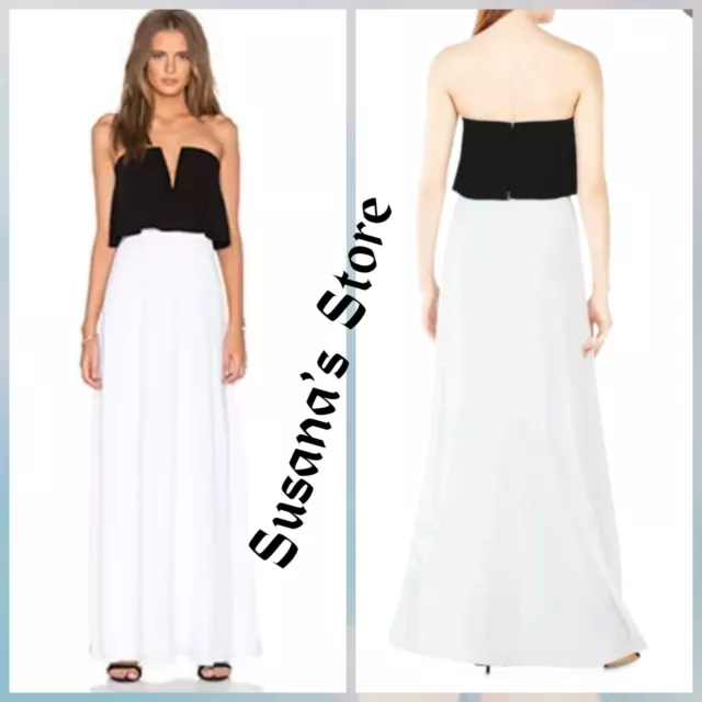 NWT BCBG MAXAZRIA Alyse Black & White Gown Dress SIZE 4 MSRP $338