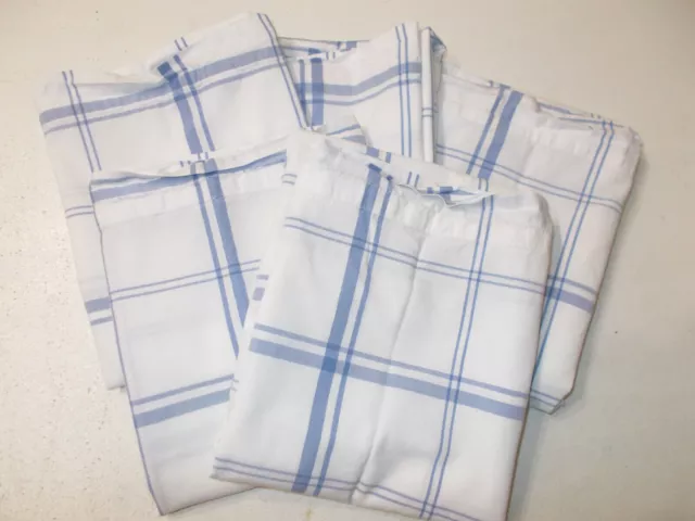 5 Claude Geraldmer FRANCE Blue Plaid Standard Pillowcases Cottage French Country