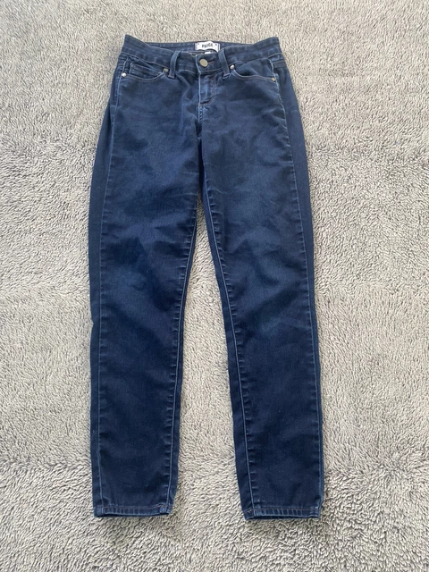 Paige Jeans Skyline Ankle Peg Skinny Womens 26 Blue Straight Dark Wash Stretch
