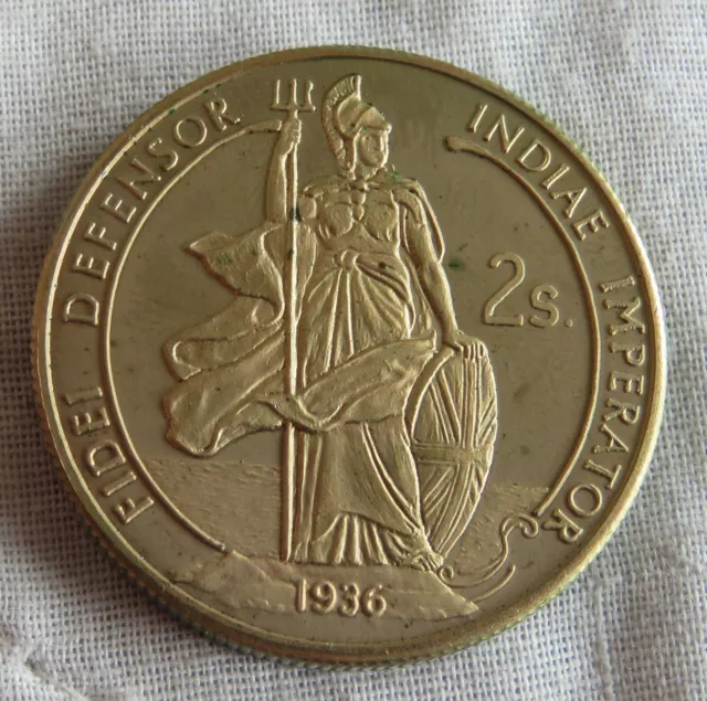 EDWARD VIII 1936 GOLDEN ALLOY PROOF PATTERN BRITANNIA FLORIN - mintage 18