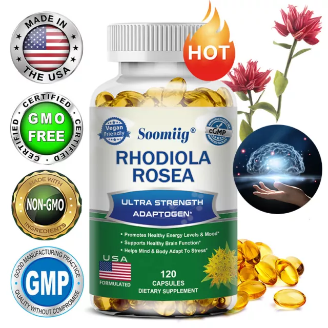 Rhodiola Rosea 30 To 120 Capsules Focus, Energy, Improves Mood