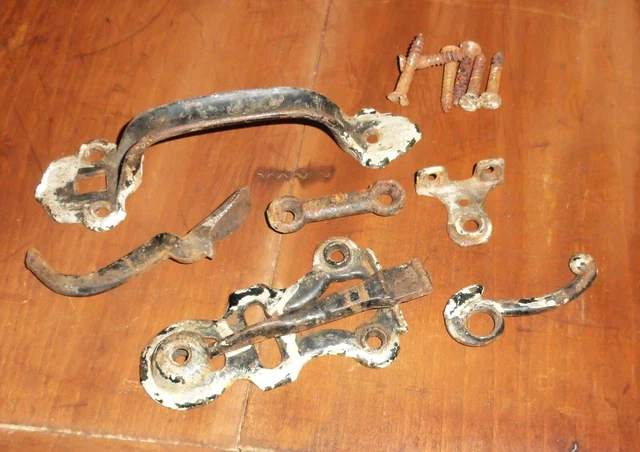 Antique Primitive 19th c. Thumb Latch Pull ~ Gate/Barn Handle Set - Hand Wrought