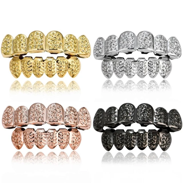 GOLD SILVER HIP Hop Teeth Grillz Metal Plated Dental Braces Men Women