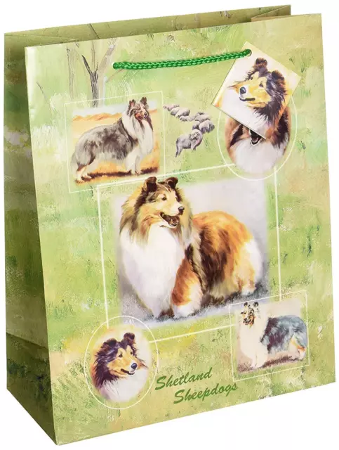 New Shetland Sheepdog Sheltie Pet Dog Large Gift Bags Set of Five (5) By Ruth