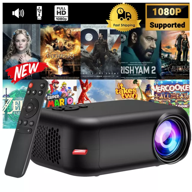 1080P Projector Full HD LED Portable Beamer Home Theater Cinema Projector HDMI
