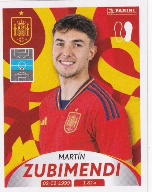PANINI 2024 ALEMANIA & La Besten Em Pegatinas N º 282 Martin Zubimendi