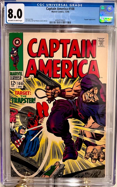 Captain America #108 Cgc 8.0 (Ow-White Pages)!!!!