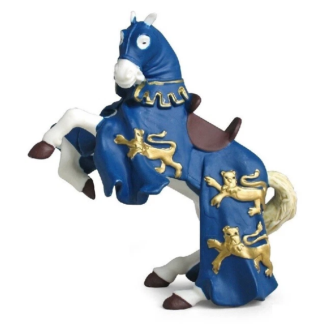 Papo 39339 Horse From King Richard Blue 5 1/8in Knight And Castles