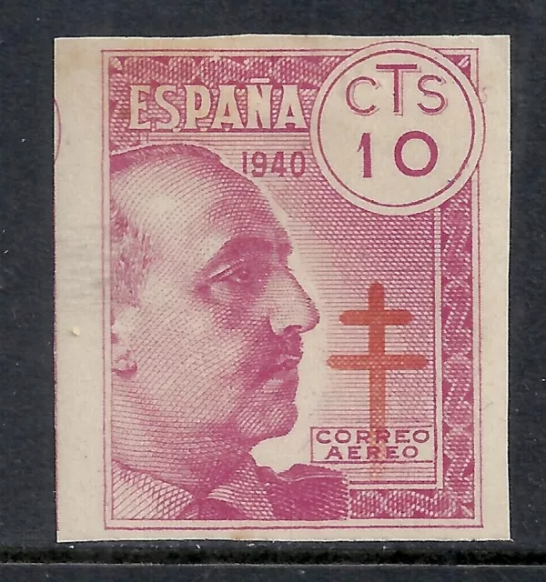 Spain stamps 1940 MI Zwangzuschlag 28U  IMPERFORATED  MLH  VF