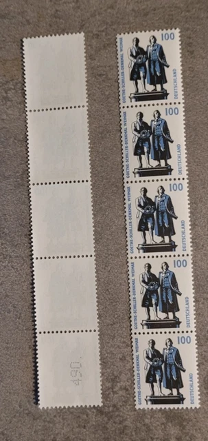 SWK 100 Pfg, 5er Streifen aus Bogen/Rolle , MiNr 1934, Sehenswürdigk, postfrisch