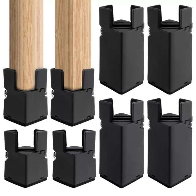 4X Adjustable Heavy Duty Bed Chair Risers Feet Leg Lift Furniture Raisers Stand▽