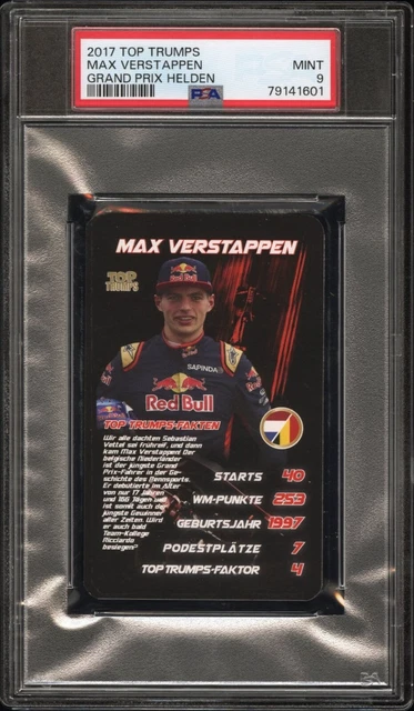 Top Trumps Grand Prix eroi Max Verstappen 2016 2017 PSA 9 3x campione del mondo