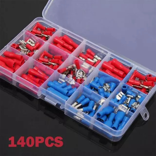 Assorted Insulated Electrical Wire Terminals Crimp Connectors Spade Kit