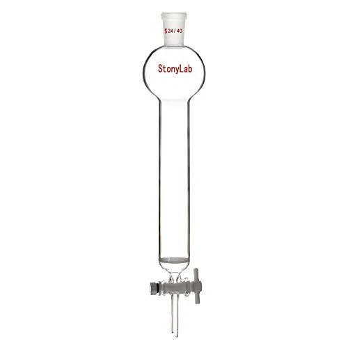 Borosilicate Glass Chromatography Column with Reservoir and Fritted Disc,