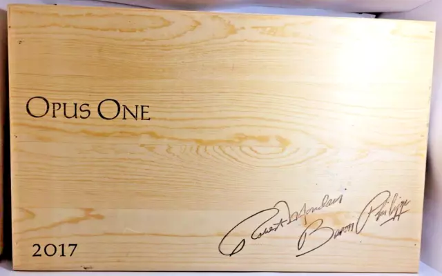 Opus One Cabernet 2017 Empty Napa Valley 6 Bottle Wooden Wine Box with Innards