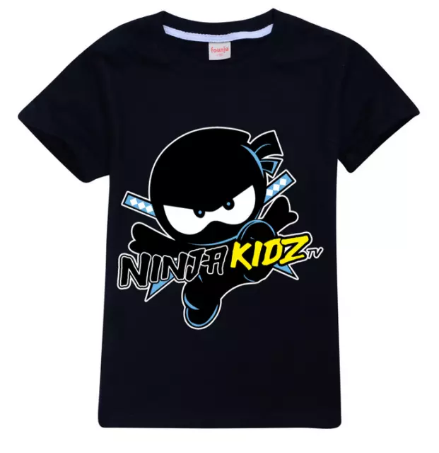 NINJA KIDZ Kids Boys Girls Casual T-shir Summer Short Sleeves Cotton Tshirt Tops 2
