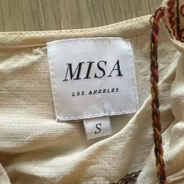 Women S MISA Los Angeles Luna Embroidered Blouse Shirt Top Popover Long Slv Boho 3