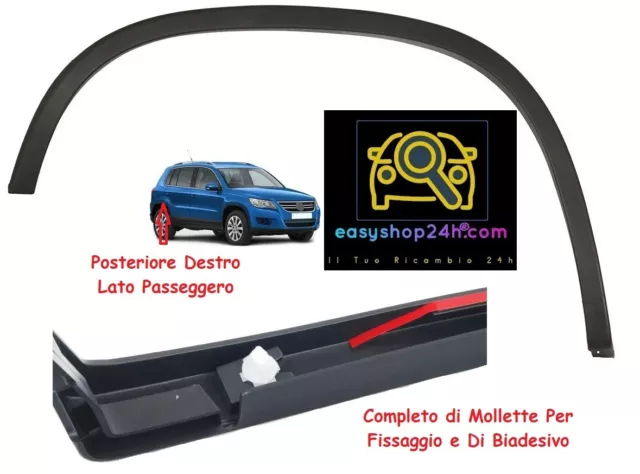 Parafanghino Per Vw Tiguan Posteriore Dx Giro Arco Ruota Modanatura Parafango