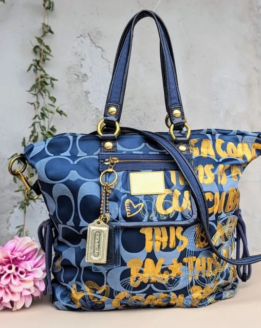 🪩Coach Poppy Spotlight Limited Edition Blue Sequin Leather Bag RARE 15383  | eBay