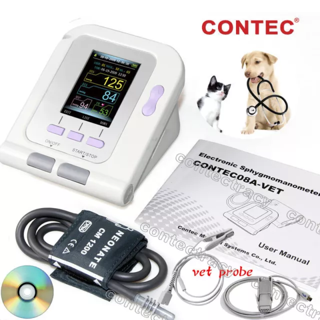 VET Veterinary Digital Blood Pressure Monitor NIBP+PC Software,Spo2 probe,animal