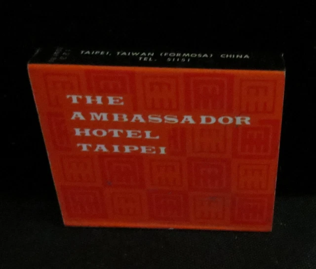 Vintage The Ambassador Hotel Taipei Taiwan Formosa China Wood Matches Box Unused
