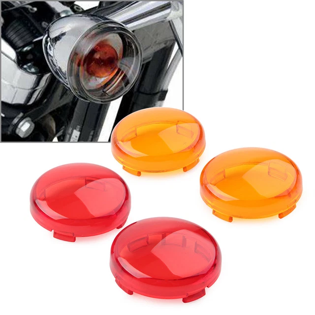 4 pz protezione cover luce obiettivo segnale di svolta per Harley Touring Softail Dyna