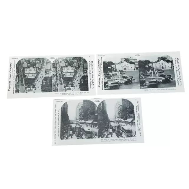 3/Lot City Scenes 1978 Stereoscope Stereoview Card SV Photo New York San Antonio