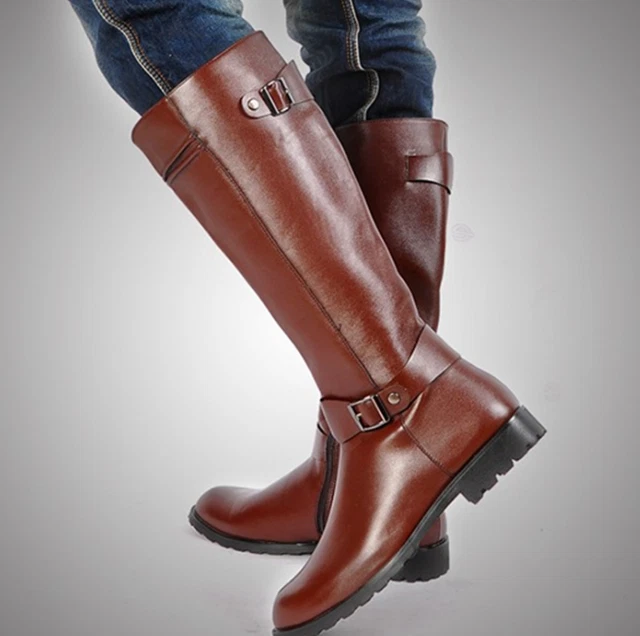 MILITARY COMBAT RIDING Shoes Germany Mens High Boots Outdoor Round Toe