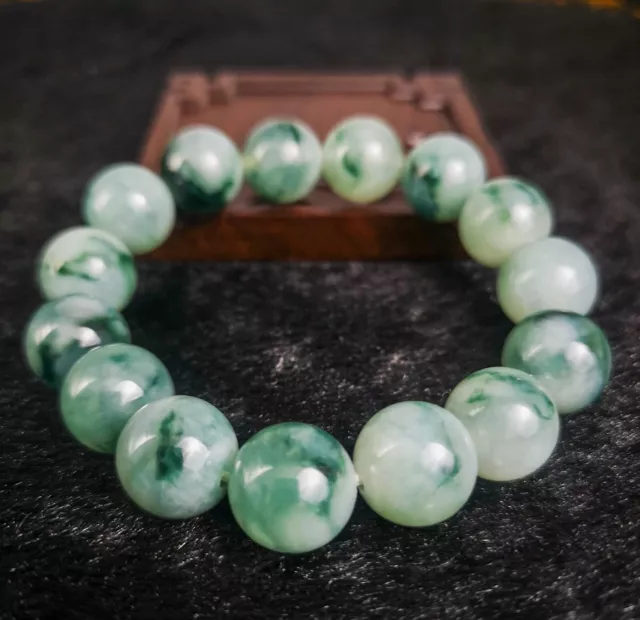 Burmese Natural Grade A Untreated Jadeite Jade Bracelet 13mm Healing Reiki